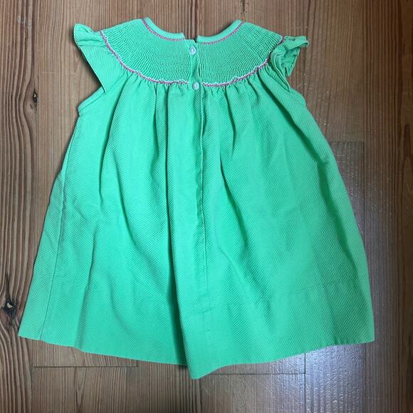 Petite Palace green lady bug smocked dress SIZE 9M - Picture 5 of 5